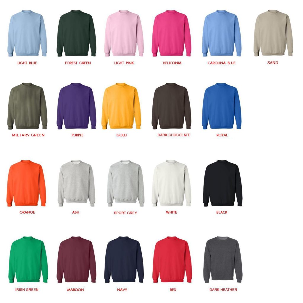 sweatshirt color chart - Official JJBA